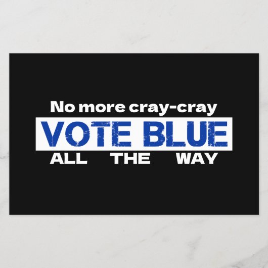 Geen Cray Cray meer, stem helemaal blauw Flyer (Voorkant)