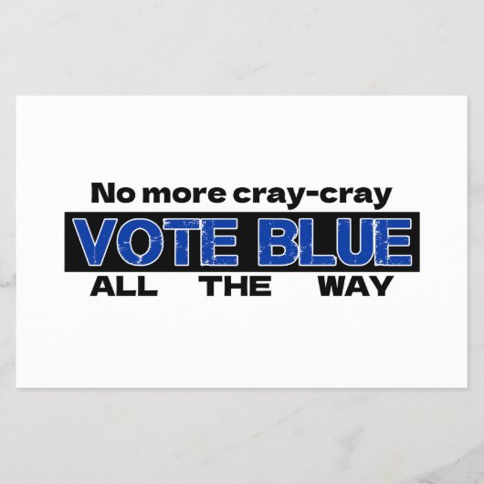 Geen Cray Cray meer, stem helemaal blauw Flyer (Voorkant)