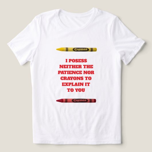 Geen Crayons T-shirt Tri-Blend Shirt (Design voorkant)