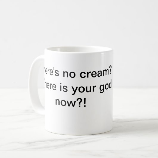 Geen Cream No God Koffiemok (Voorkant links)
