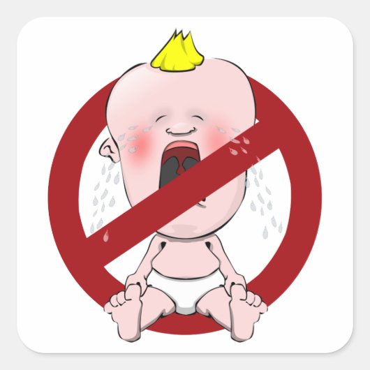 GEEN CRY BABIES VIERKANTE STICKER (Voorkant)