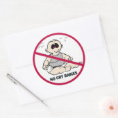 Geen Crybabies!!! Ronde Sticker (Envelop)