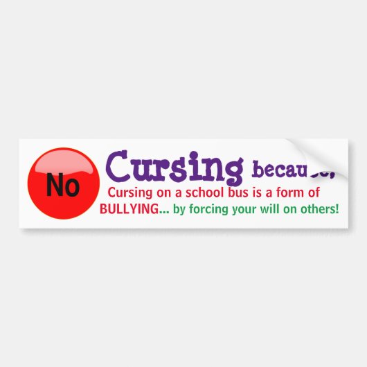 Geen curseur op een schoolbusteken/sticker bumpersticker (Voorkant)