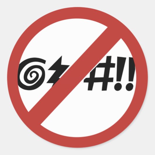 Geen Cursing toegestaan, Sign, Virginia, VS Ronde Sticker (Voorkant)