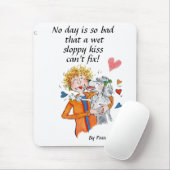 "Geen dag is zo slecht Funny Quote" poodle affecti Muismat (Met muis)