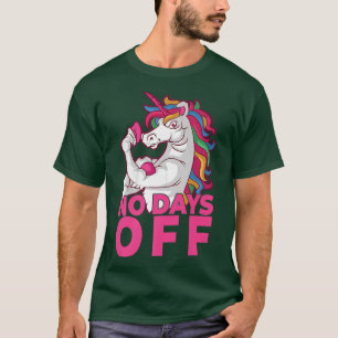 Geen dagen uit - Bodybuilding Unicorn Gym Motivati T-shirt
