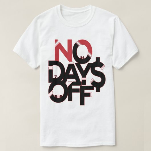 Geen dagen uit kleding: rood zwart en wit T-shirt (Design voorkant)