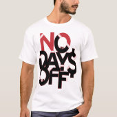 Geen dagen uit kleding: rood zwart en wit T-shirt (Voorkant)
