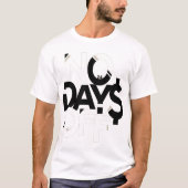 Geen dagen uit kleding: zwart-wit T-shirt (Voorkant)