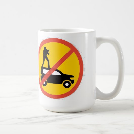 Geen dak rijden Euro teken koffiemok (Rechts)