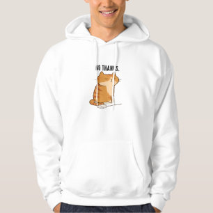 Geen Dank Chagrijnige Oranje Kat Quote Hoodie