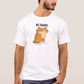 Geen Dank Chagrijnige Oranje Kat Quote T-shirt