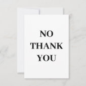 Geen dankkaartjes Zeg dank je niet Bedankkaart (Voorkant)