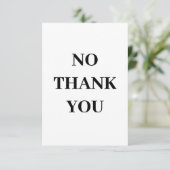 Geen dankkaartjes Zeg dank je niet Bedankkaart (Staand voorkant)