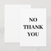 Geen dankkaartjes Zeg dank je niet Bedankkaart (Voorkant / Achterkant)