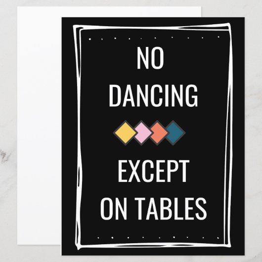 Geen dansen behalve op de tabellen (Voorkant / Achterkant)