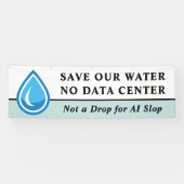 GEEN DATACENTRUM SPAAR ONZE WATER Geen Druppel voo Spandoek (Horizontaal)
