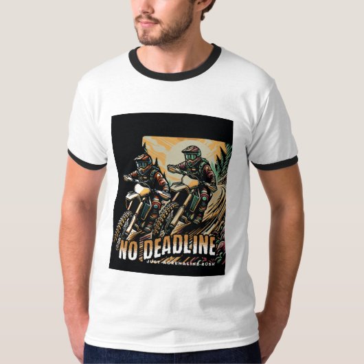 Geen deadline - alleen adrenaline rush crossmotor t-shirt (Voorkant)