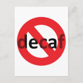 Geen decaf! informatiekaartje (Voorkant)