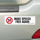 Geen democraten - Laat de toespraak weer vrij Bumpersticker (Op auto)