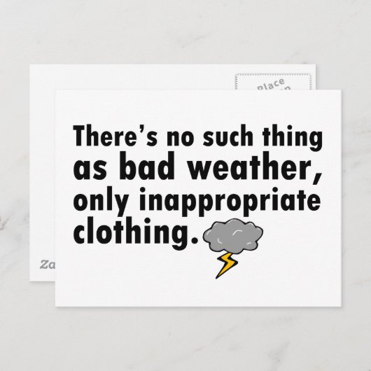 Geen dergelijk ding als slecht weer briefkaart (Voorkant / Achterkant)