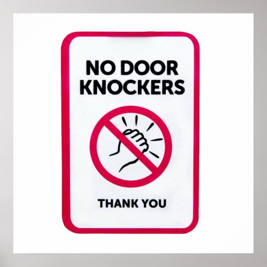 Geen deurkloppers teken poster (Voorkant)