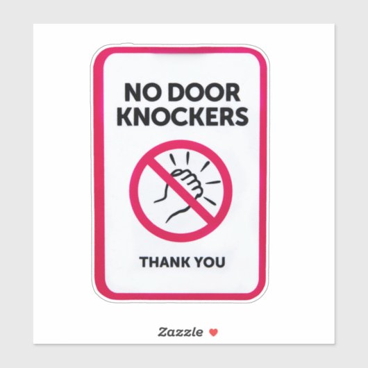 Geen deurkloppers teken sticker (Vel)