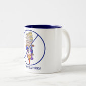 Geen Dictators Koffiebeker Tweekleurige Koffiemok (Voorkant rechts)