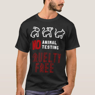 Geen dieren testen Cruelty Free retro T-shirt