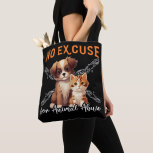 Geen dierenmishandeling Dierenrechten Design voor Tote Bag