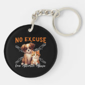 Geen dierenmishandeling Dierenrechten Ontwerp voor Sleutelhanger (Achterkant)