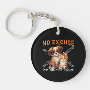 Geen dierenmishandeling Dierenrechten Ontwerp voor Sleutelhanger