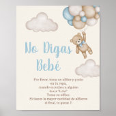 Geen Digas Bebé letrero para Baby shower Poster (Voorkant)