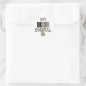 Geen digitale id ronde sticker (Tas)
