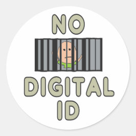Geen digitale id ronde sticker