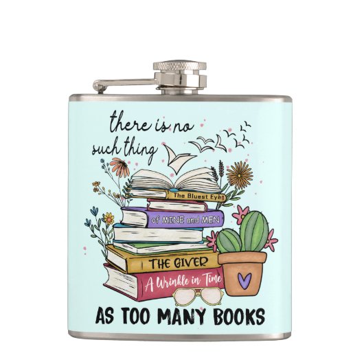 Geen ding zo veel boeken heupfles (Voorkant)