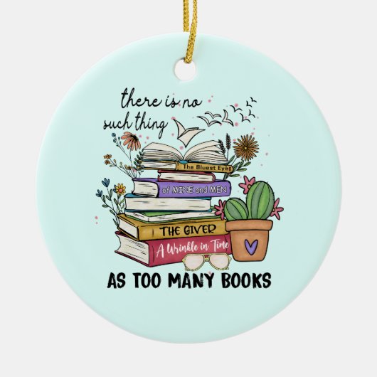 Geen ding zo veel boeken keramisch ornament (Voorkant)