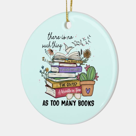 Geen ding zo veel boeken keramisch ornament (Links)