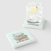 Geen ding zo veel boeken stenen onderzetter (Zijkant)