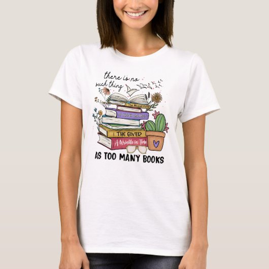 Geen ding zo veel boeken t-shirt (Voorkant)
