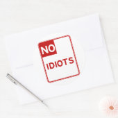 Geen dioten toegestaan bij ronde sticker (Envelop)