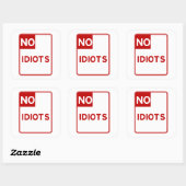 Geen dioten toegestaan bij vierkante sticker (Vel)