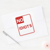 Geen dioten toegestaan bij vierkante sticker (Envelop)