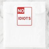 Geen dioten toegestaan bij vierkante sticker (Tas)