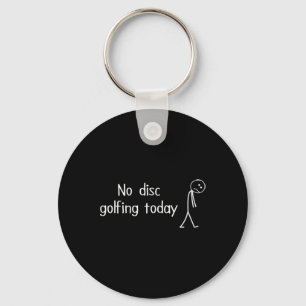 Geen Discgolf Vandaag Funny Sad Disc Golfer Figuur Sleutelhanger