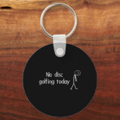 Geen Discgolf Vandaag Funny Sad Disc Golfer Figuur Sleutelhanger (Voorkant)
