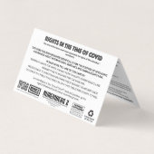 "Geen discriminatie" Informatiekaart mensenrechten Visitekaartje (Achterkant)