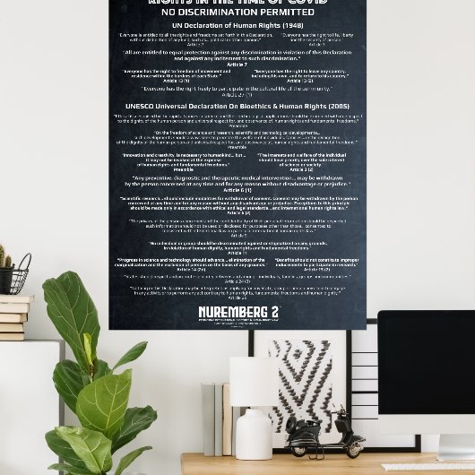 "Geen discriminatie" Mensenrechten groot Poster (Thuiskantoor)