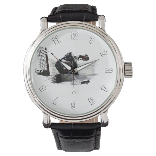 Geen doel hier! -Hockey Player Horloge (Voorkant)