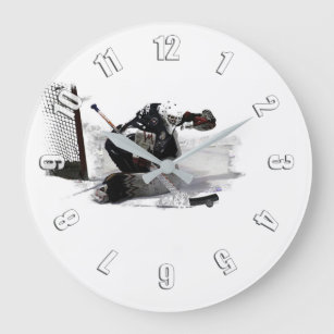 Geen doel hier! - Hockey Player Large Clock Grote Klok